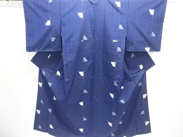 JAPANESE KIMONO / ECHIDO DENSHO TSUMUGI / UNUSED / WOVEN ABSTRACT FLOWER